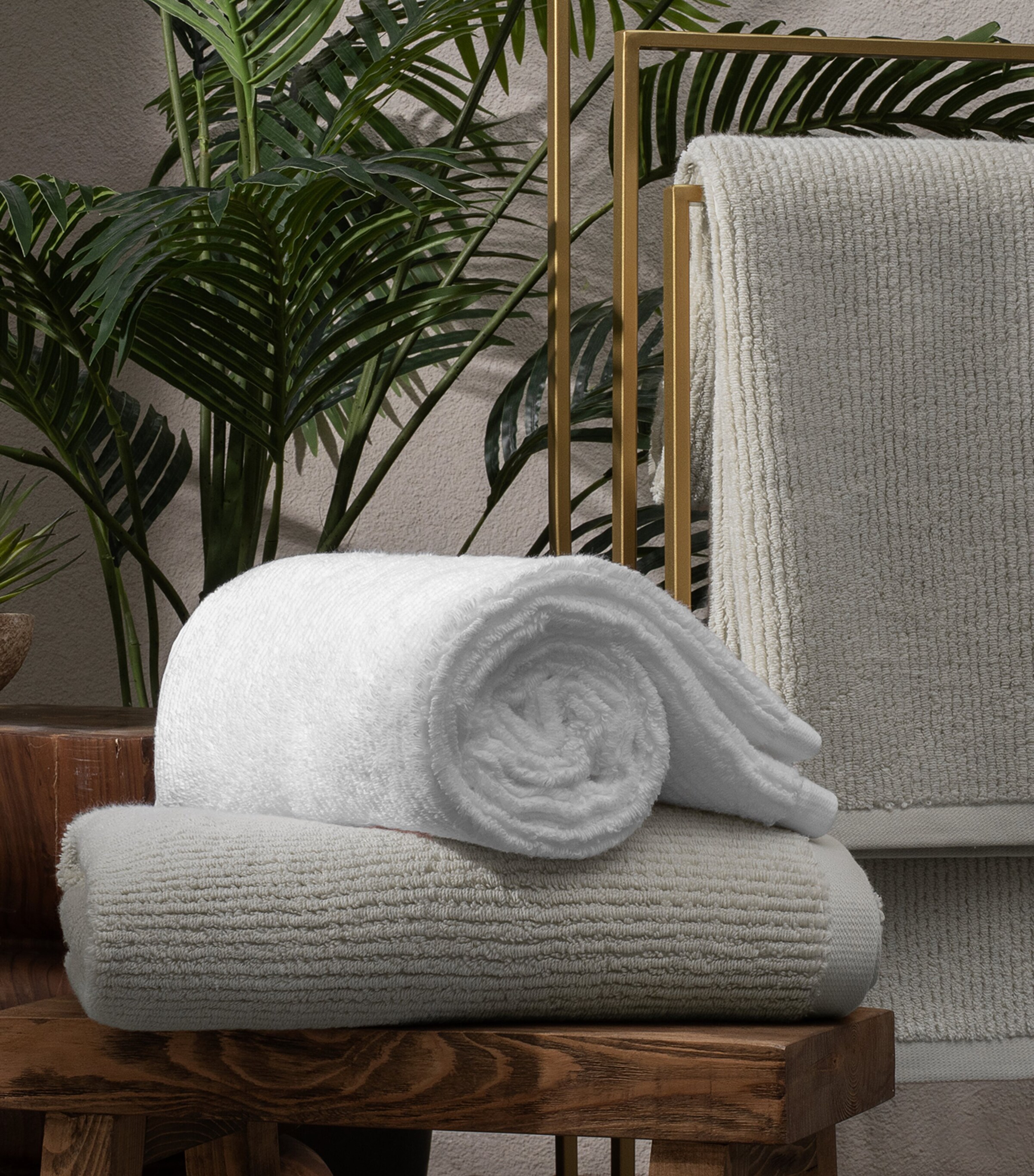 Organic Cotton Raya Hand Towel (50cm x 100cm) SAGE Image 2