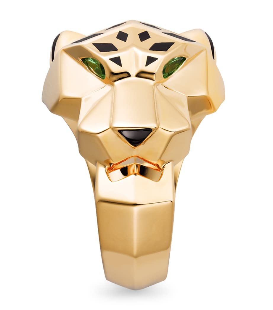 Yellow Gold, Tsavorite and Onyx Panthère de Cartier Ring MULTI Image 2