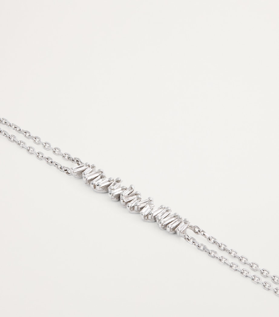 White Gold and Diamond Bar Bracelet 18K WG/WD Image 3