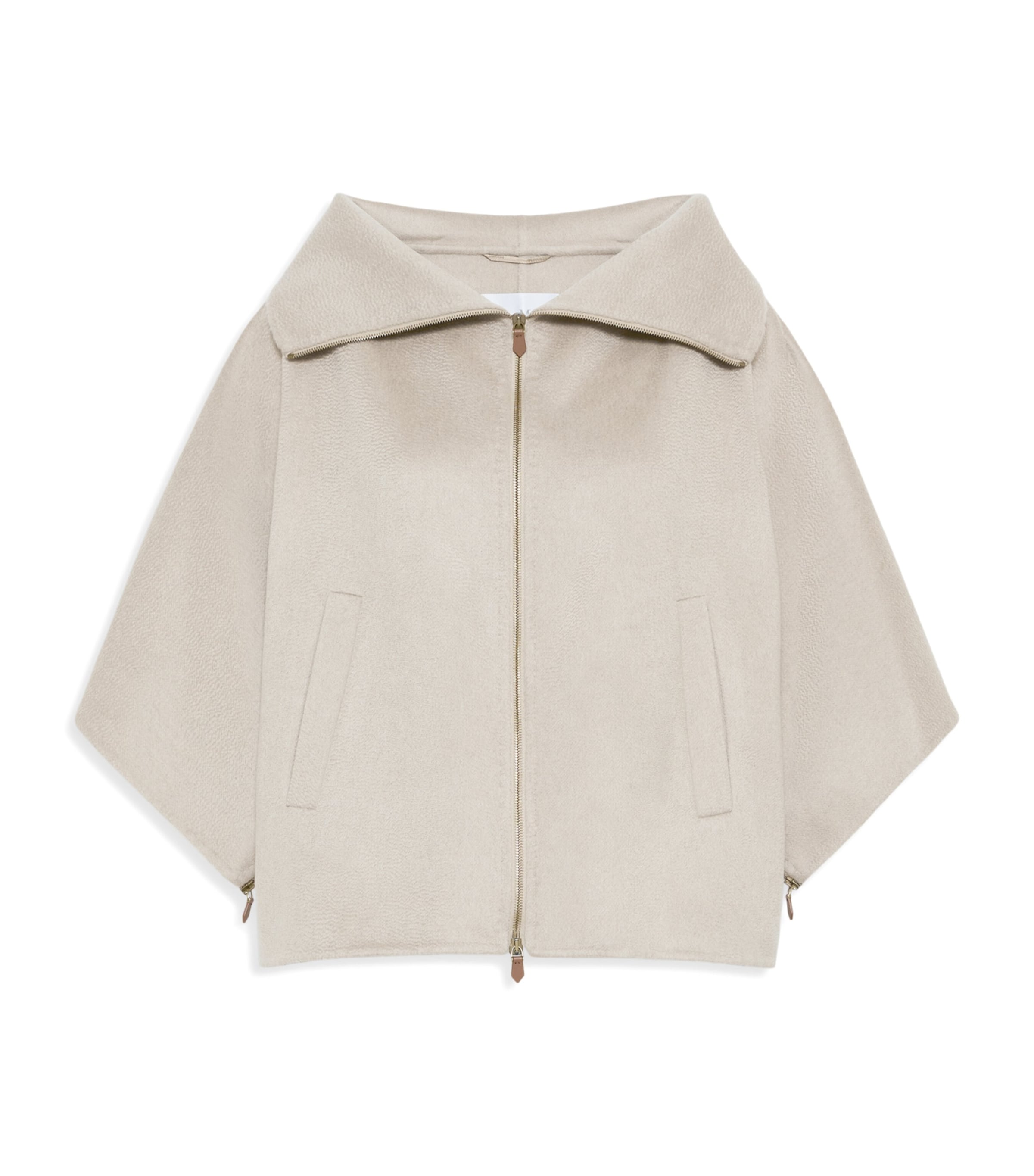 Max Mara Womens Cashmere Cape-Sleeve Jacket Sand Image 1