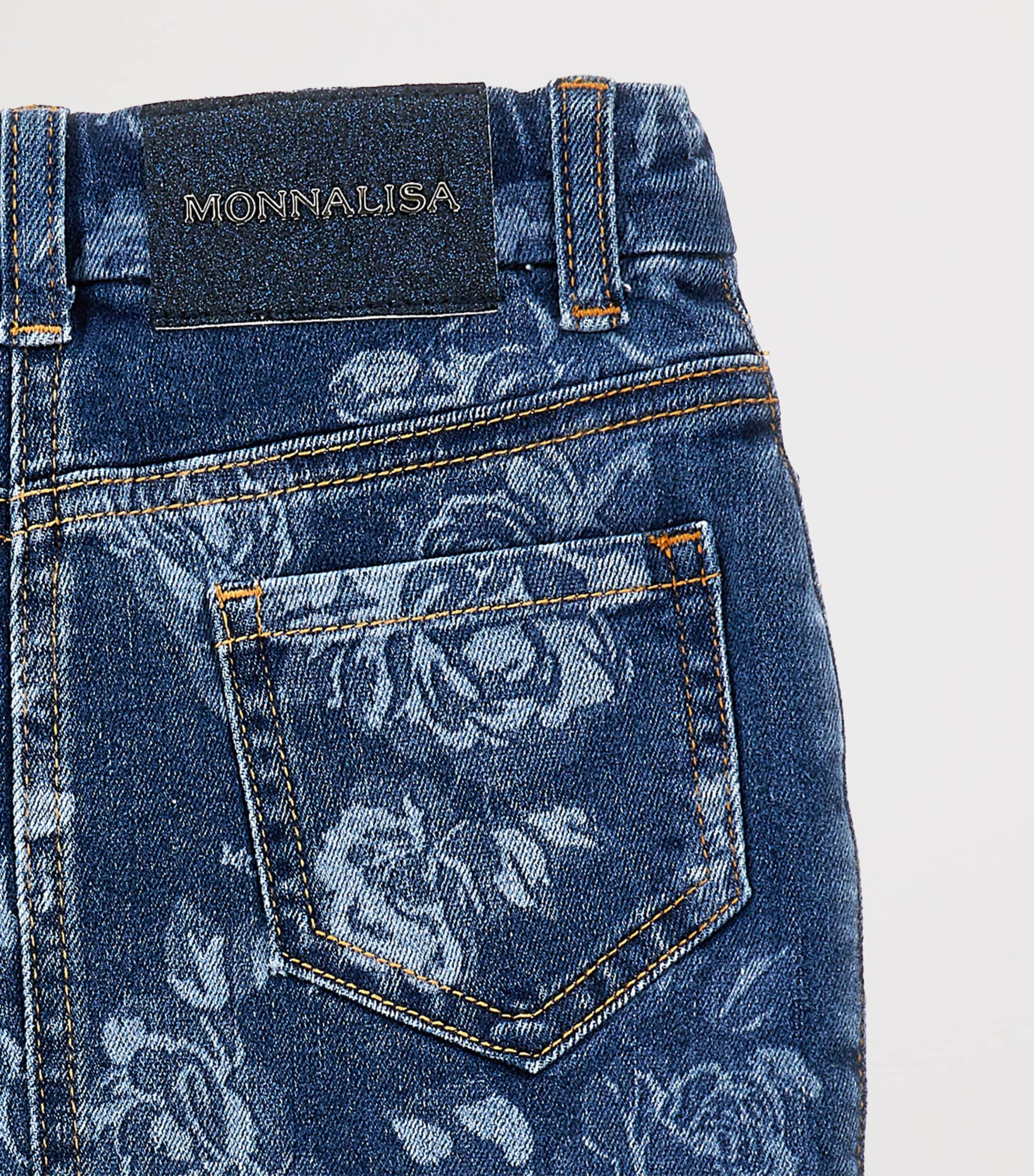 Floral Denim Skirt (2-12 Years) DARK STONE DENIM Image 3