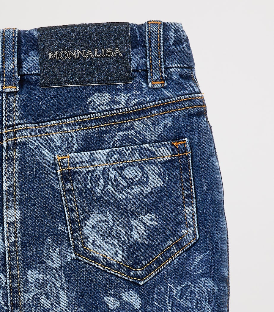 Floral Denim Skirt (2-12 Years) DARK STONE DENIM Image 3