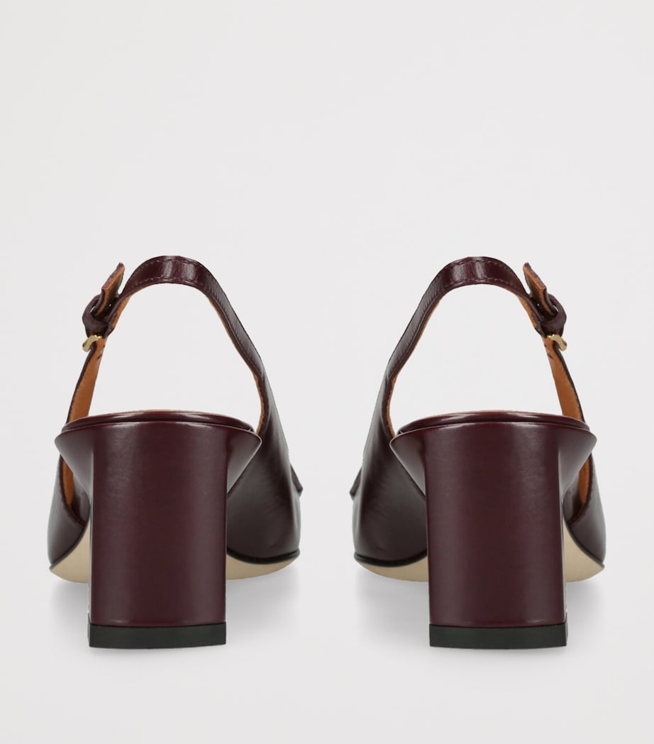 Leather Barretta Slingback Pumps 50 BROWN Image 2