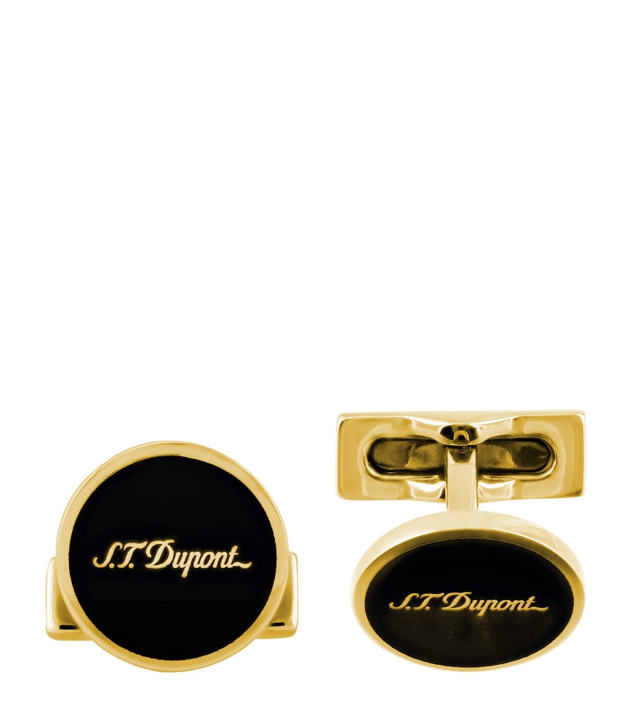 Iconic Logo Cufflinks GOLD/BLACK Image 2