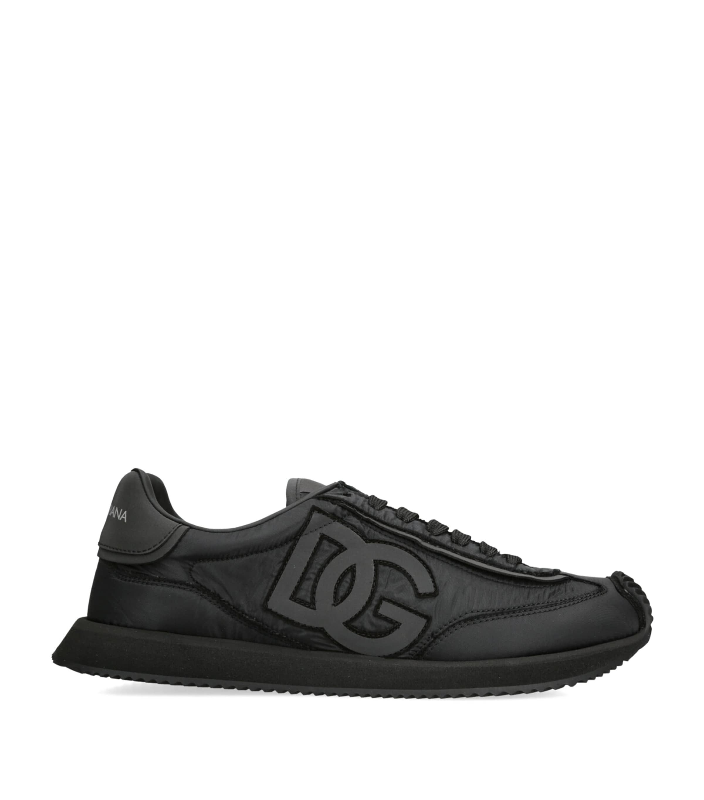 Dolce & Gabbana Low-top Nylon Sneakers With Leather Inserts In White