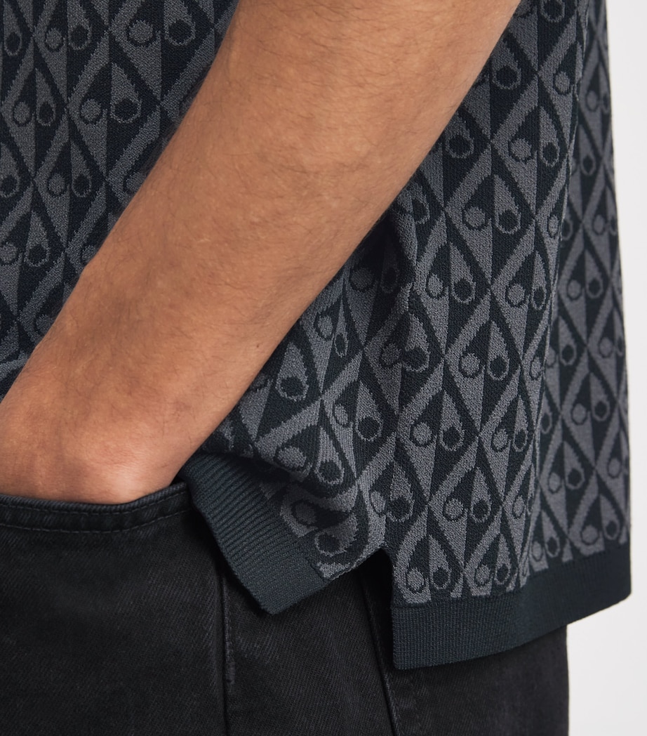 Cotton Monogram Polo Shirt 1918 BLACK/CEMT MONO Image 6