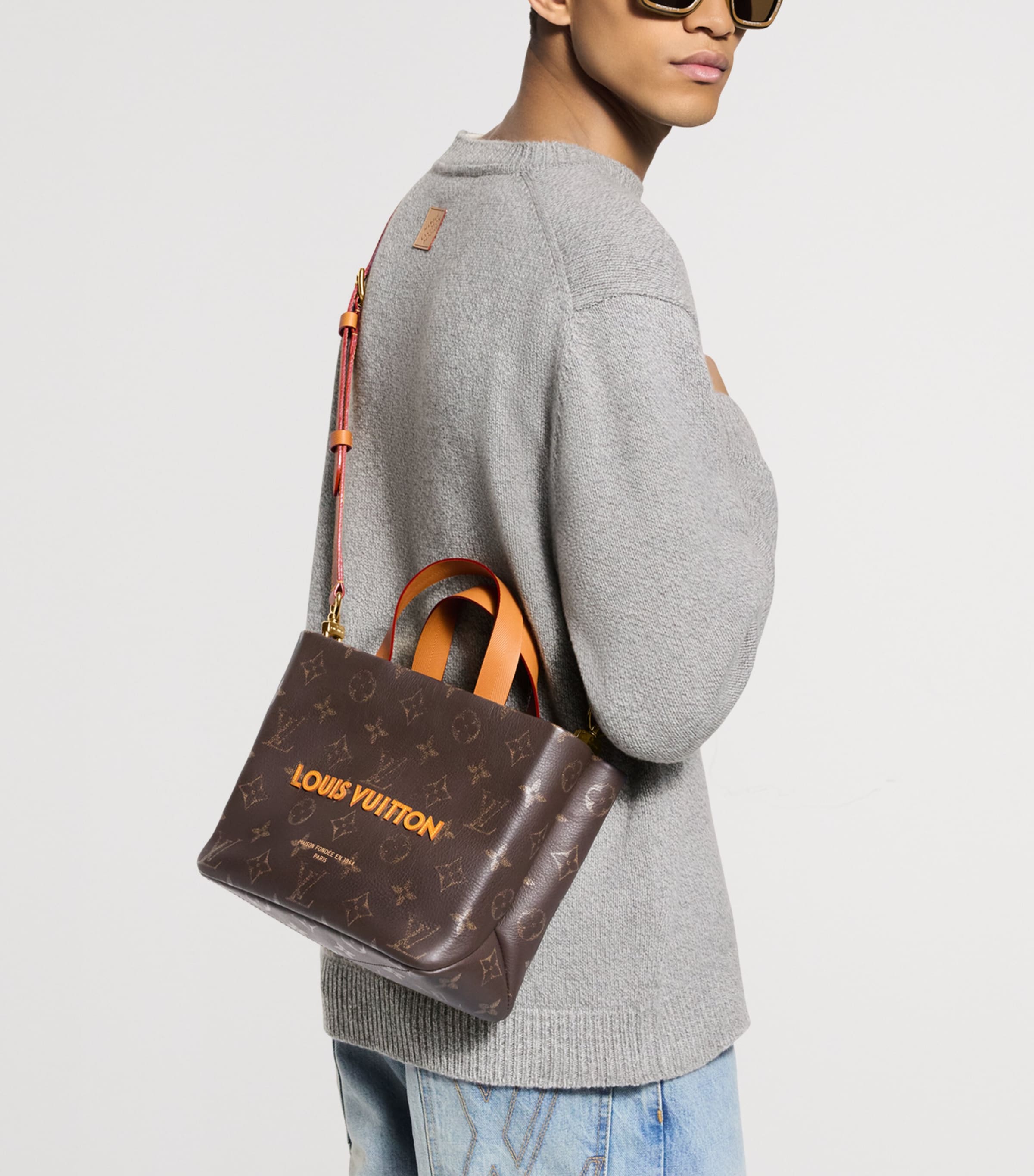 Mini Leather Shopper Tote Bag MONOGRAM Image 2