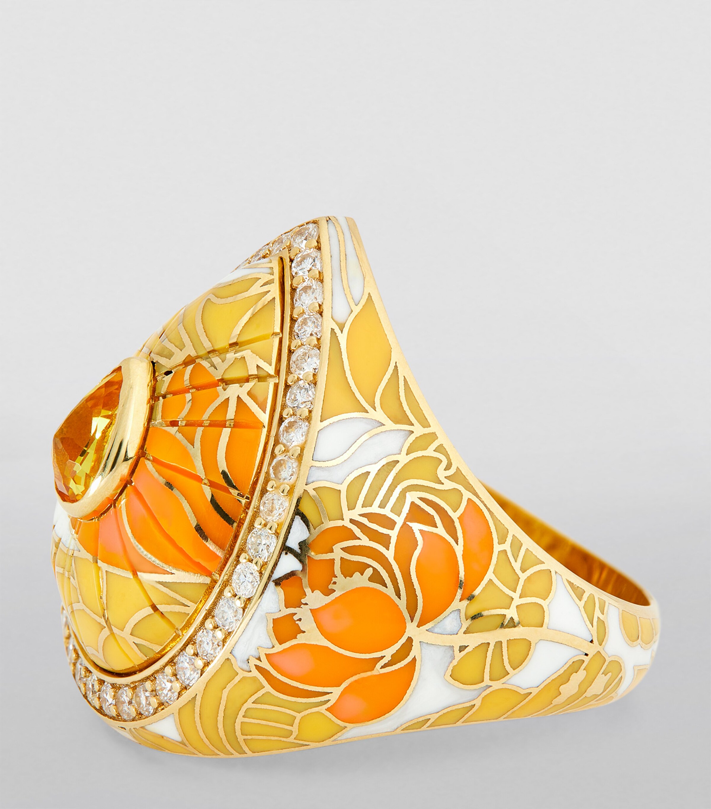 L'ATELIER NAWBAR Yellow Gold, Diamond and Sapphire Chinoiserie Bond Ring Yellow Gold Image 6