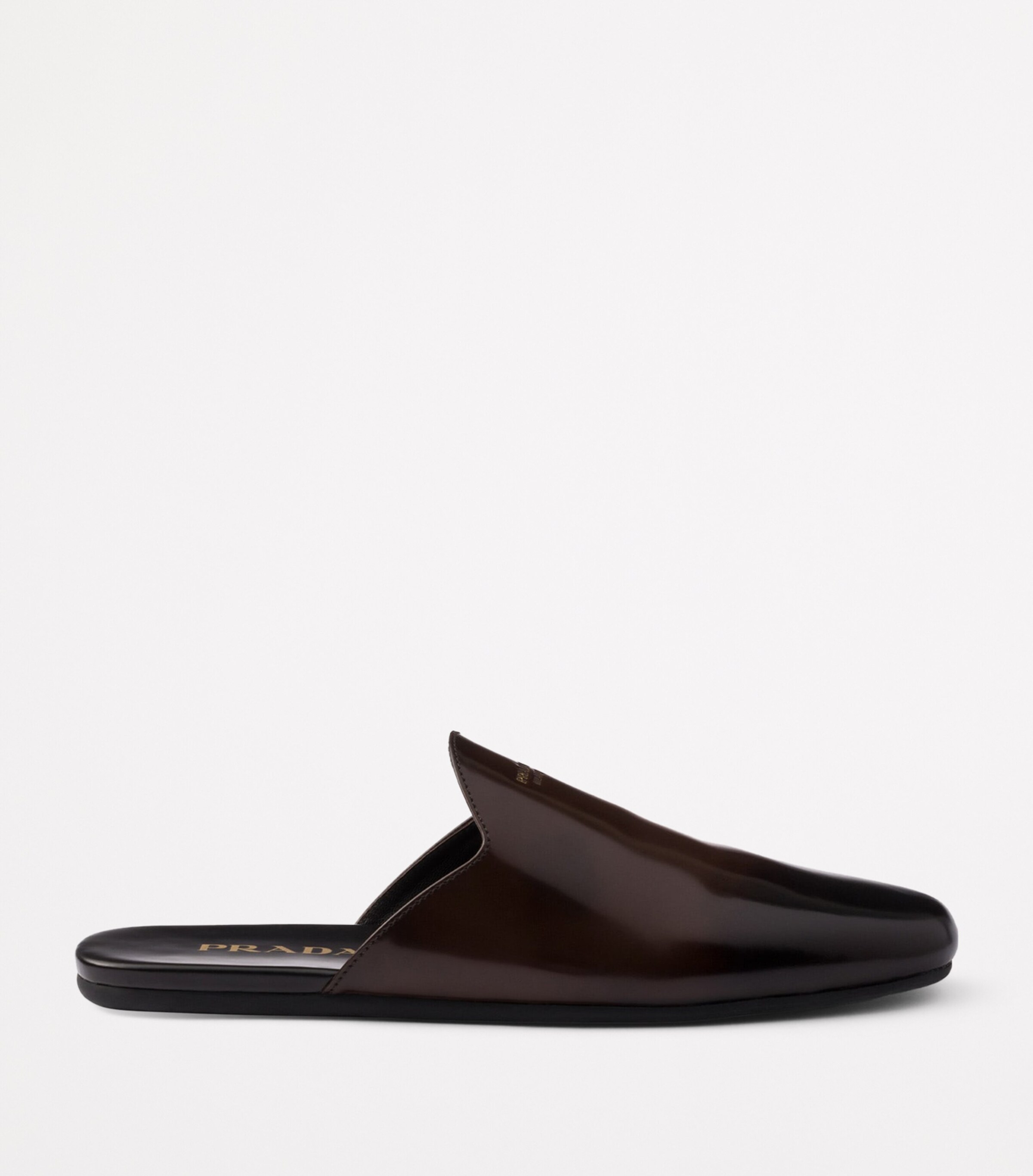 Prada Brown Brushed Leather Mules | Harrods UK
