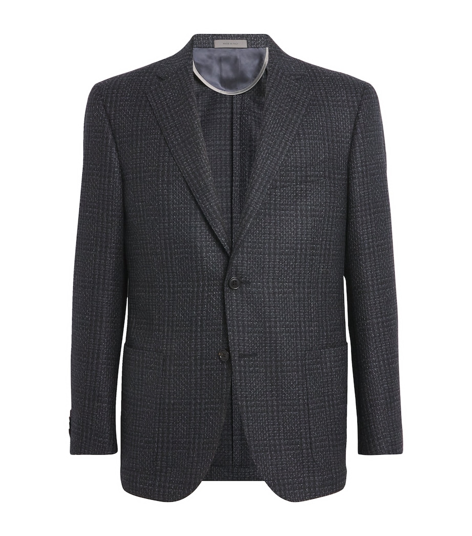Virgin Wool Check Blazer 013 GREY MELANGE Image 1