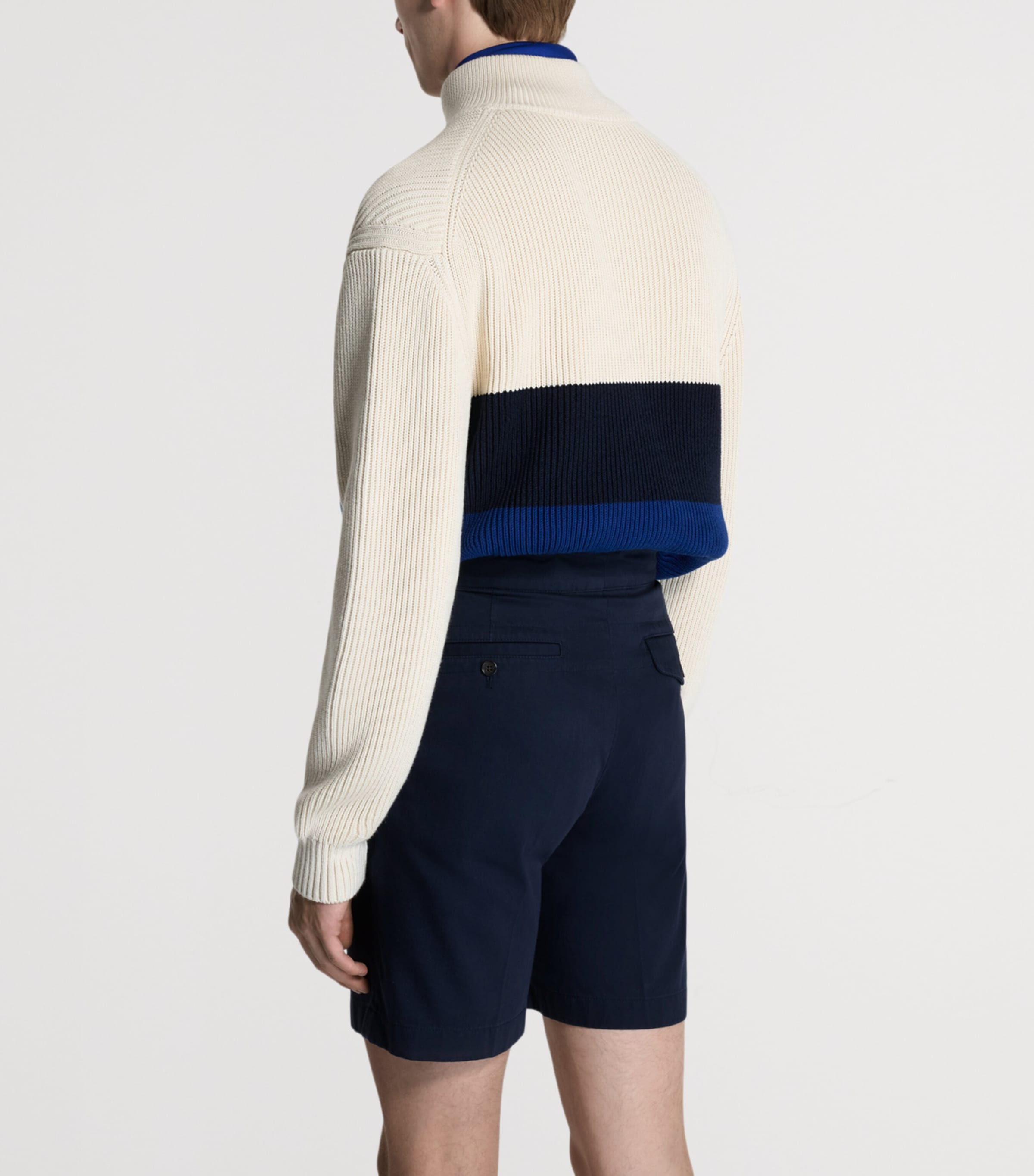 Dunhill Mens Cotton-Mulberry Silk Sweater White Image 3