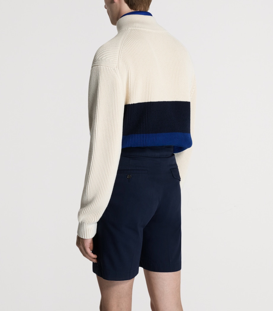 Dunhill Mens Cotton-Mulberry Silk Sweater White Image 3