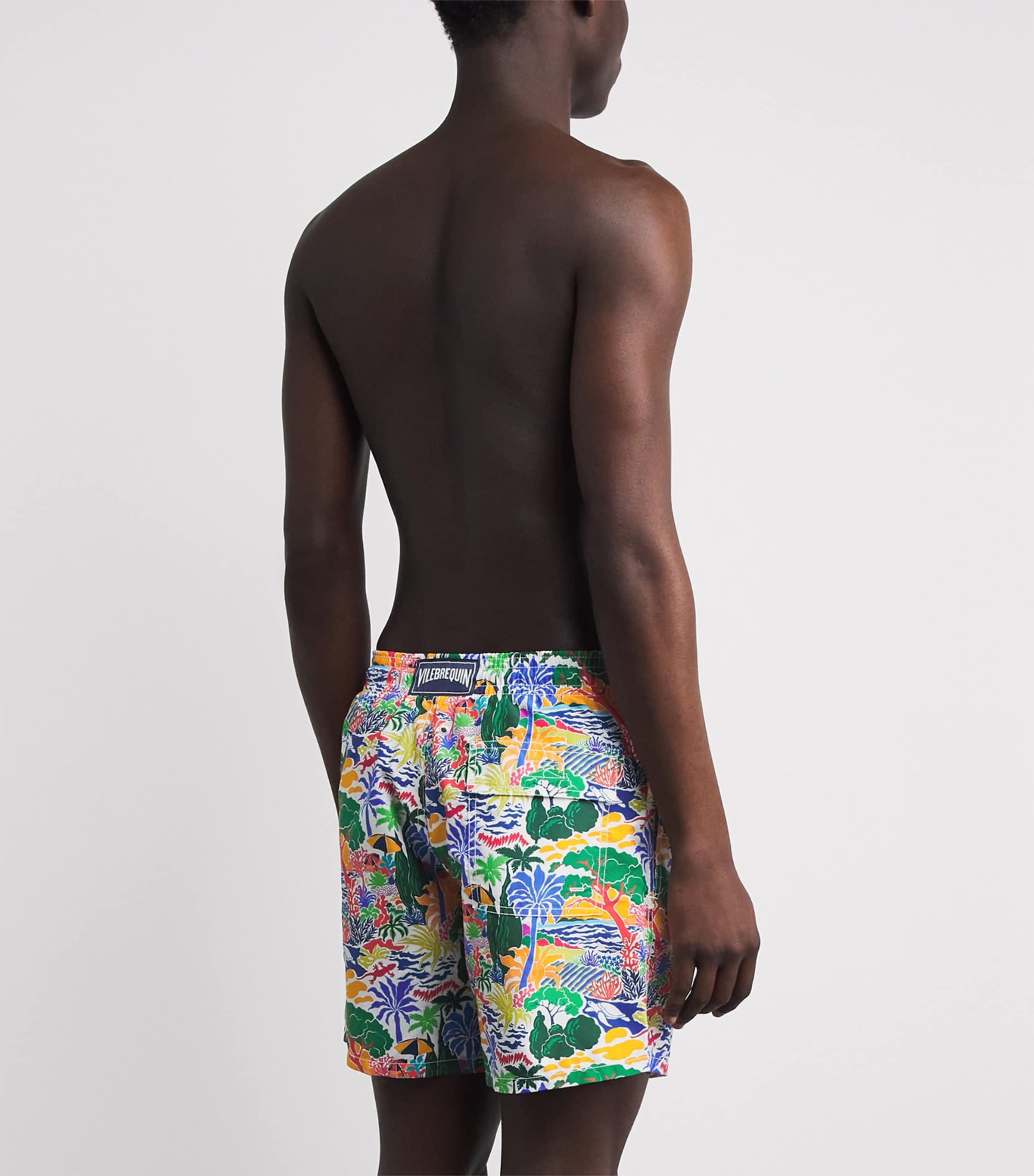Vilebrequin Mens Seaside Life Print Moorea Swim Shorts Blanc Image 4