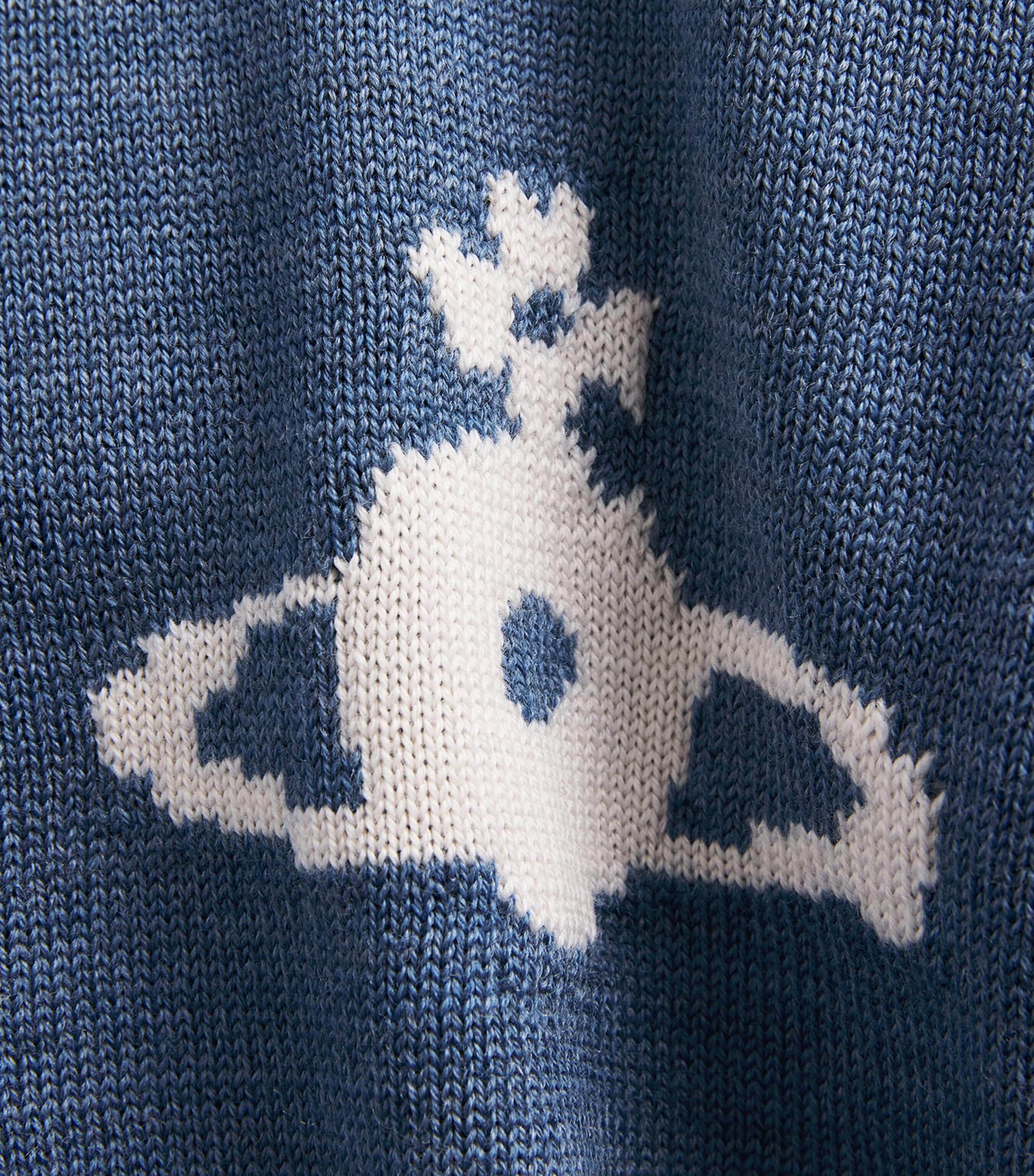 Vivienne Westwood Mens Merino Rollneck Mark Sweater Denim Blue Image 6