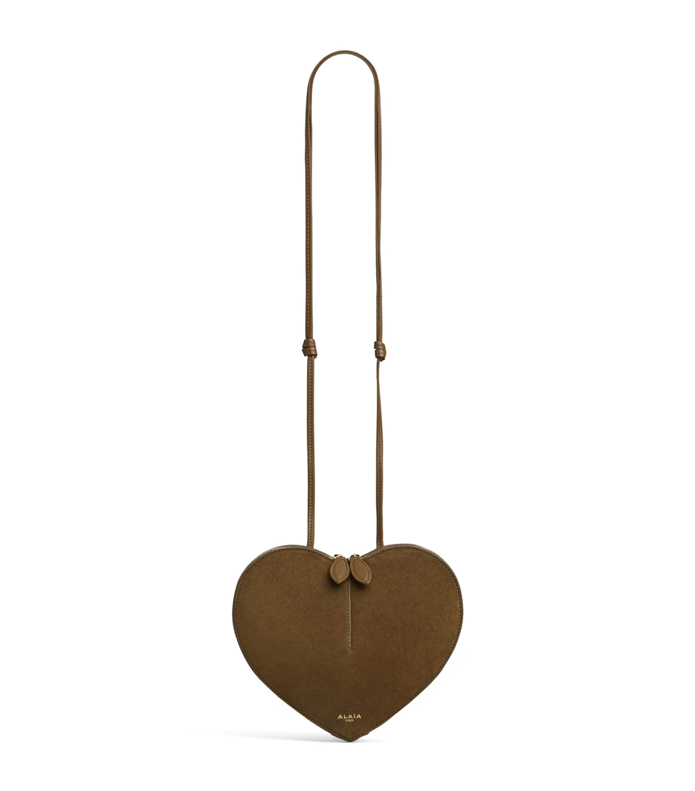 Alaïa Mini Suede Le Coeur Shoulder Bag Vert Kaki Image 1