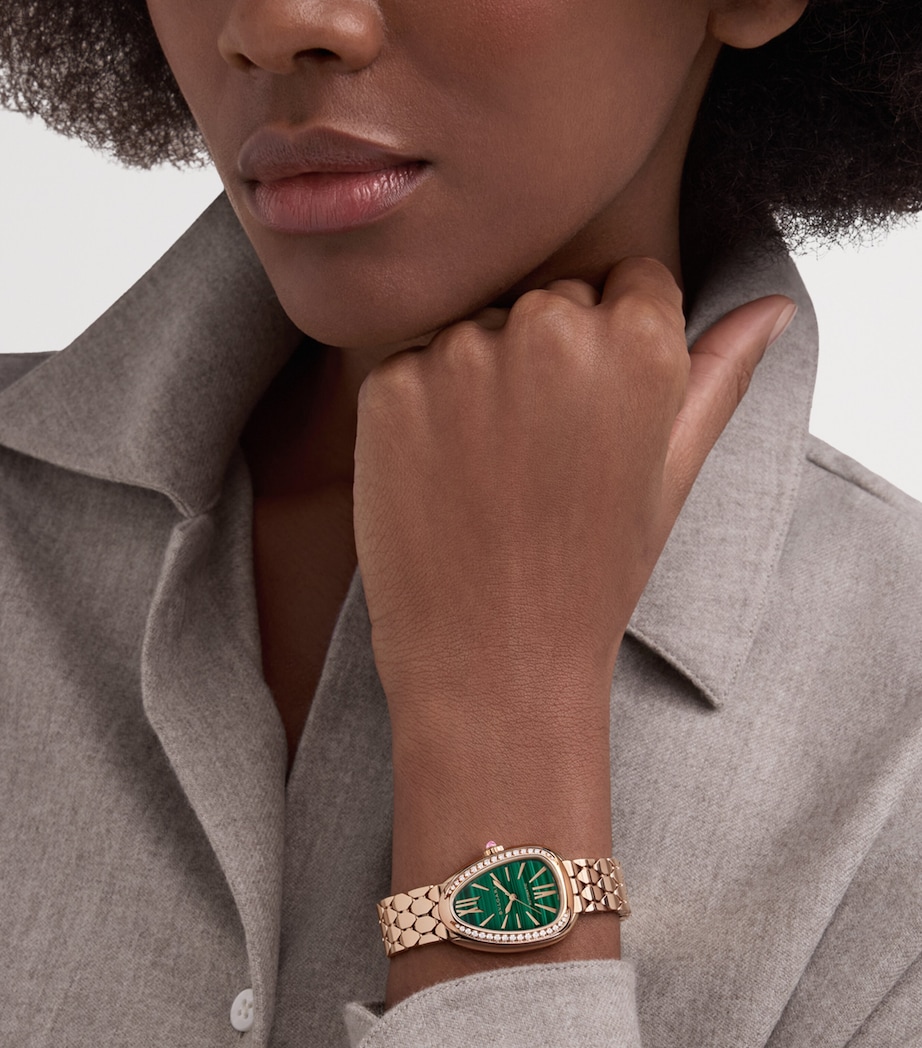 Bvlgari Rose Gold and Diamond Serpenti Seduttori Watch 34mm Stones Image 3