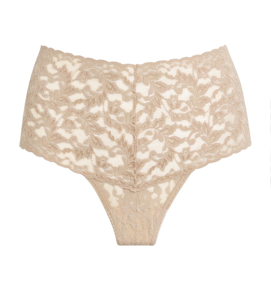 Lace Retro High-Rise Thong 01 CHAI Image 1