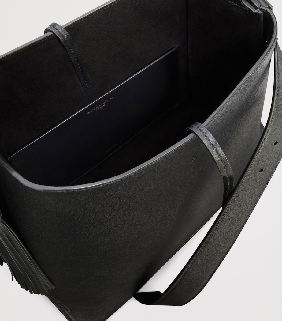 Medium Leather Belted Shoulder Bag BLACK Image 6