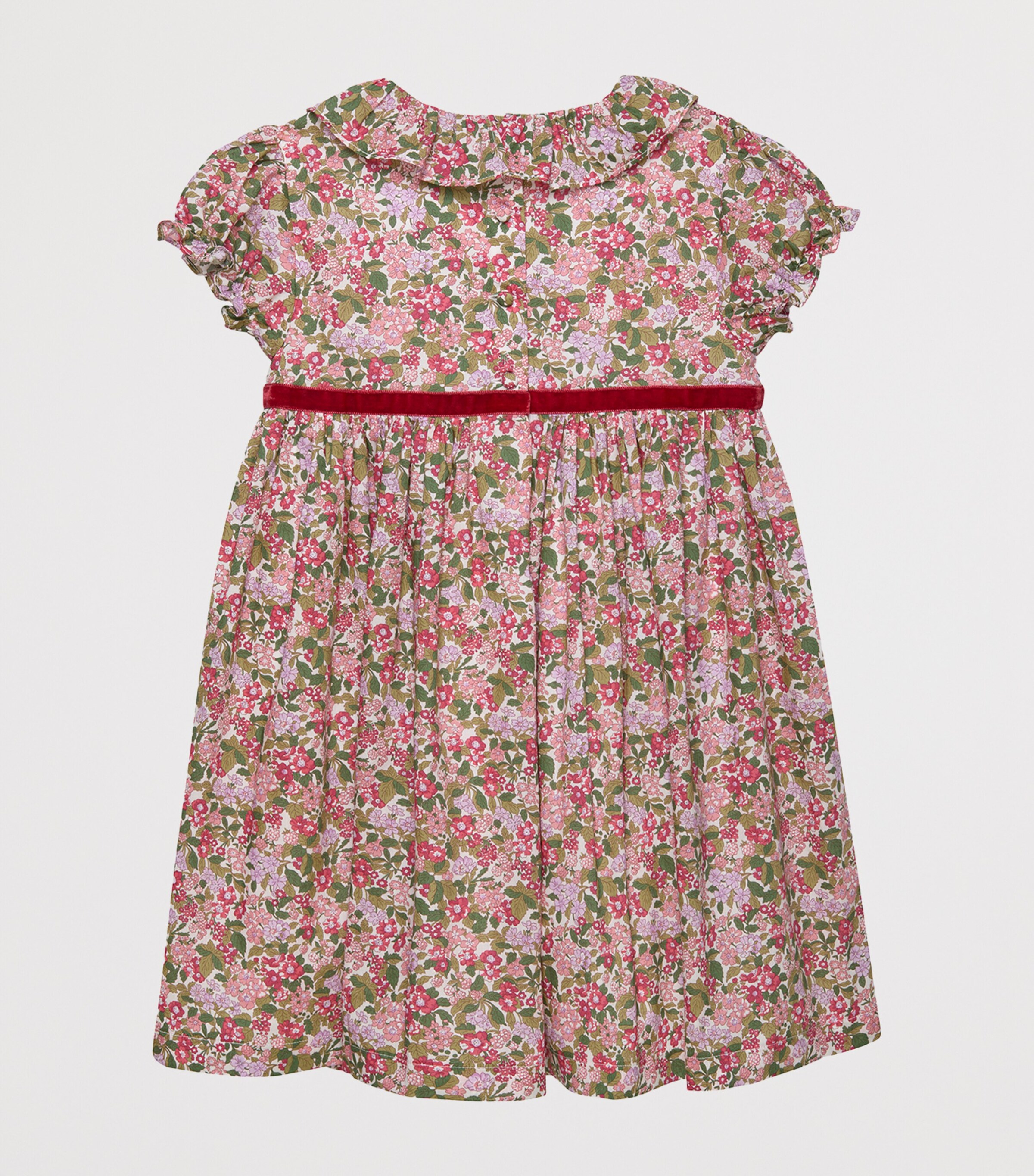 Trotters Cotton Liberty Print Willow Dress (2-5 Years) Red Hedgerow Image 2