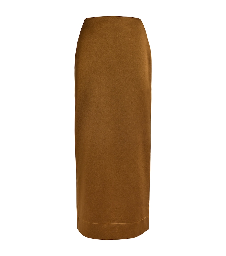 Satin Cartia Maxi Skirt OLIVE BRASS Image 1