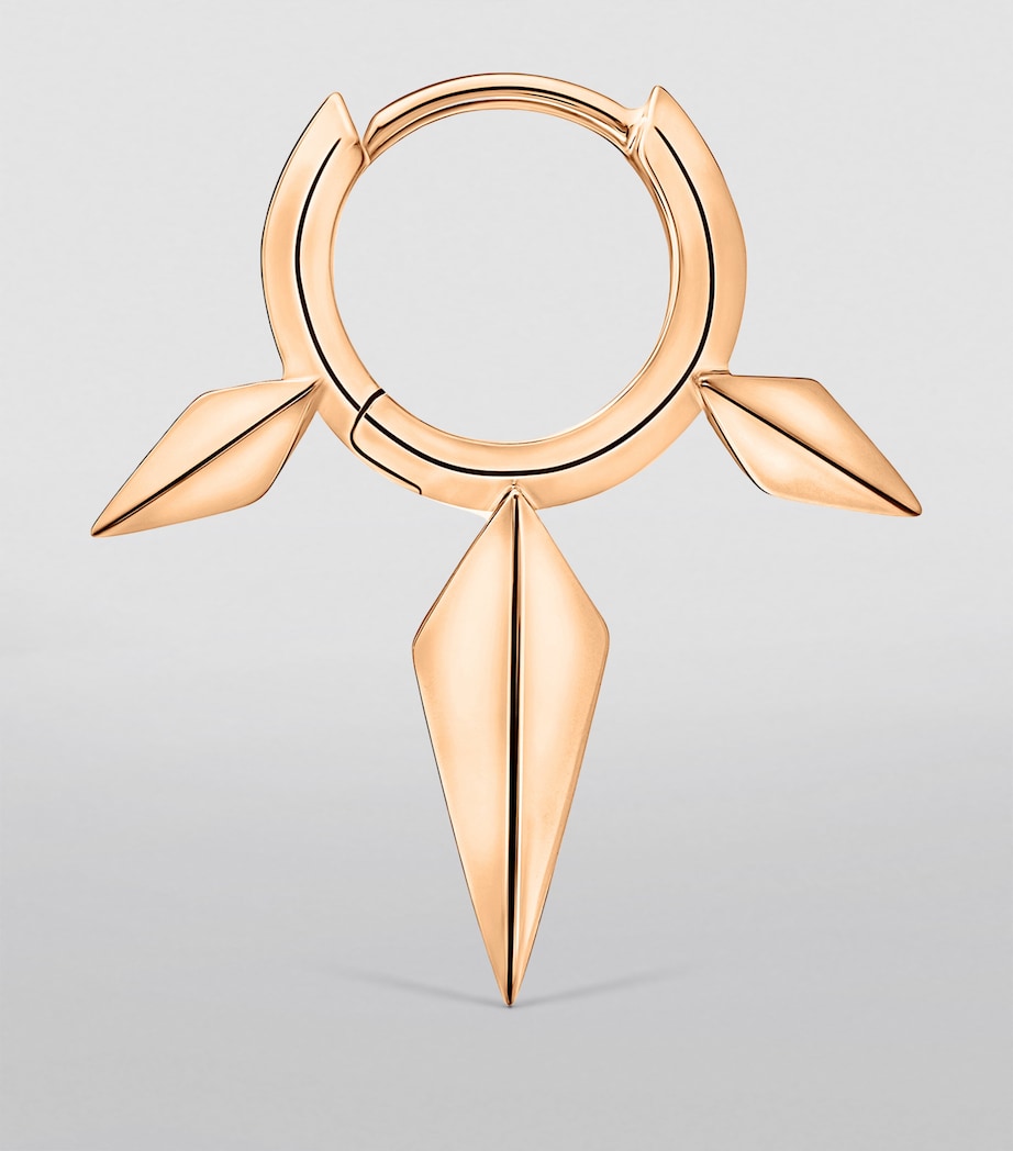 Rose Gold Faceted Triple Long Spike Hoop Earring (6.5mm) ROSE GOLD Image 4