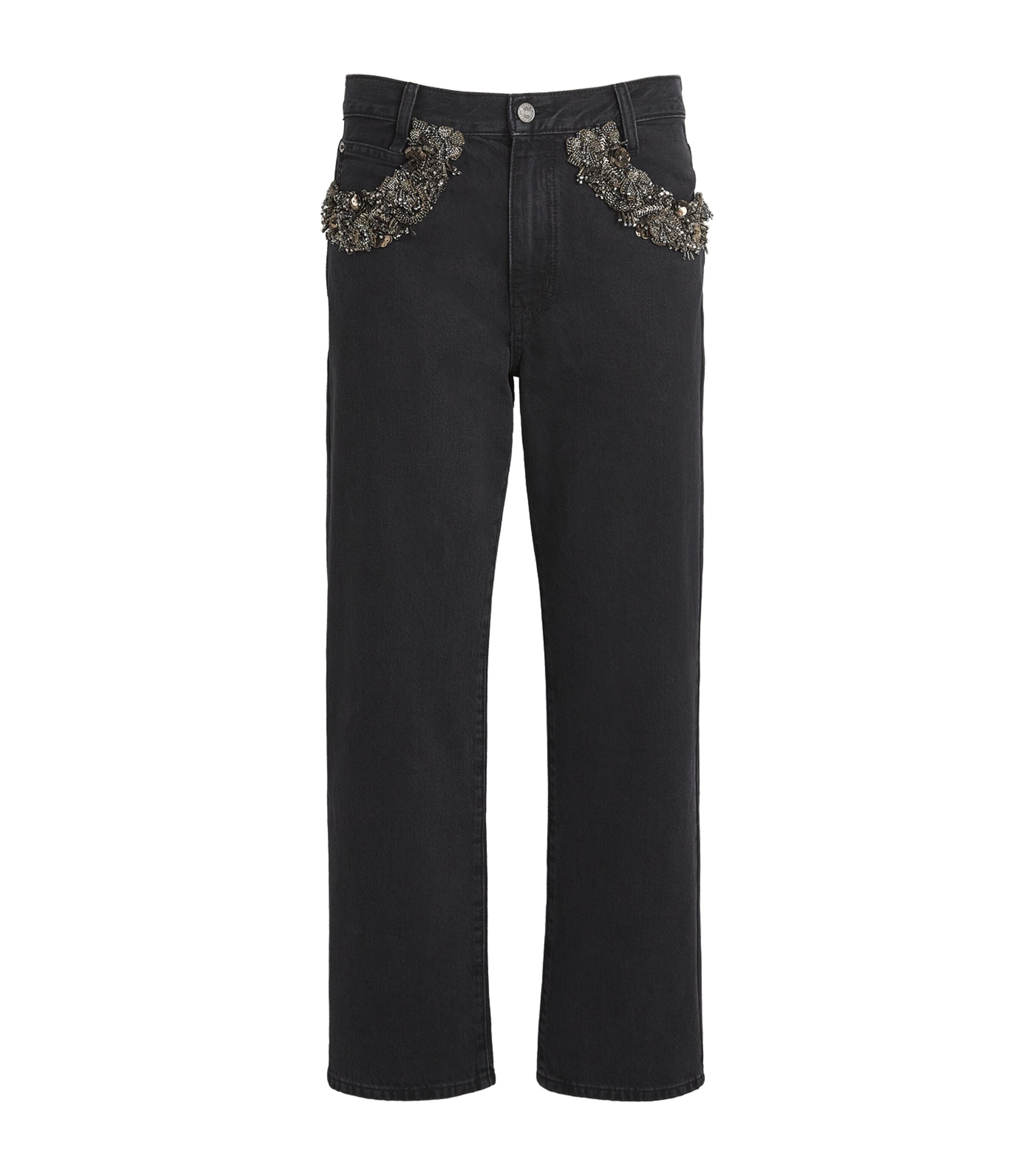 Frame Belt-loop Jeans In Black