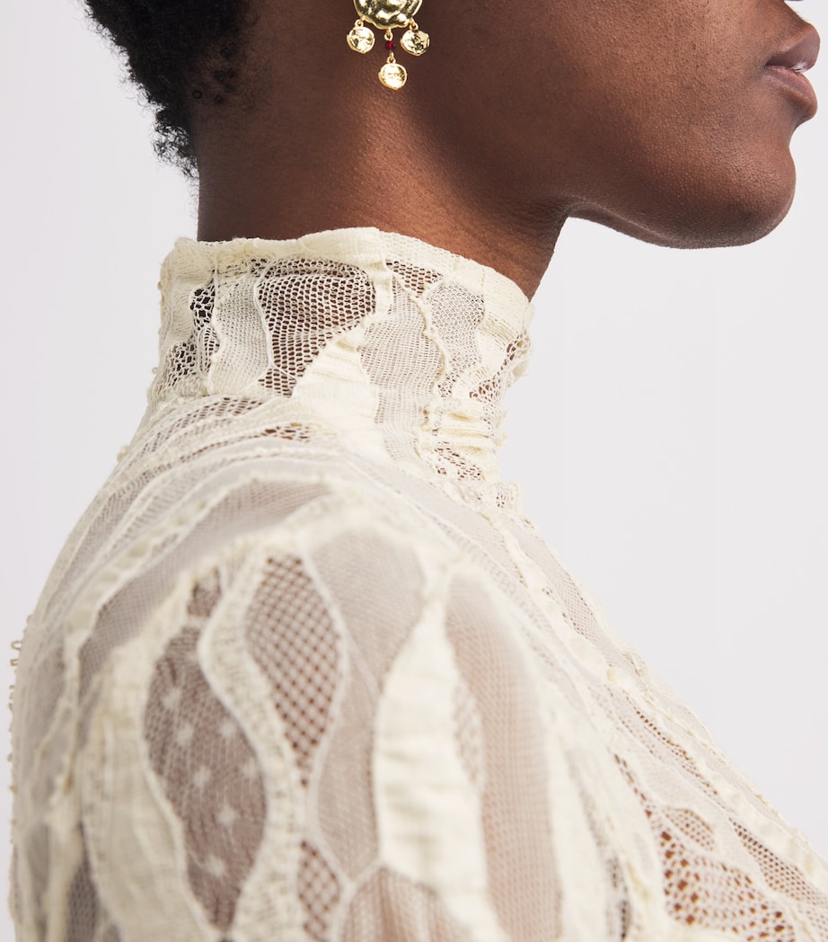 Cotton-Blend Long-Sleeve Ulyssa Top COWRIE Image 6