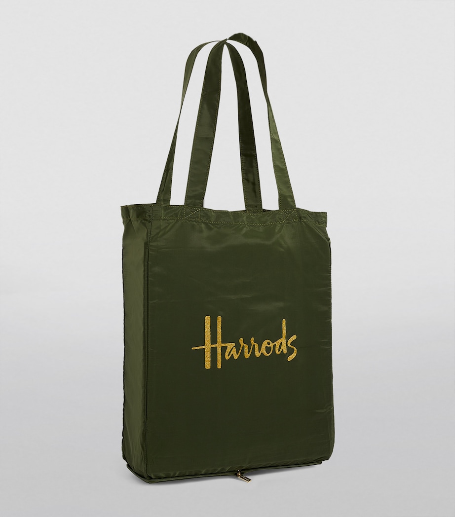 Harrods Recycled Logo Pocket Shopper Bag Green Image 2