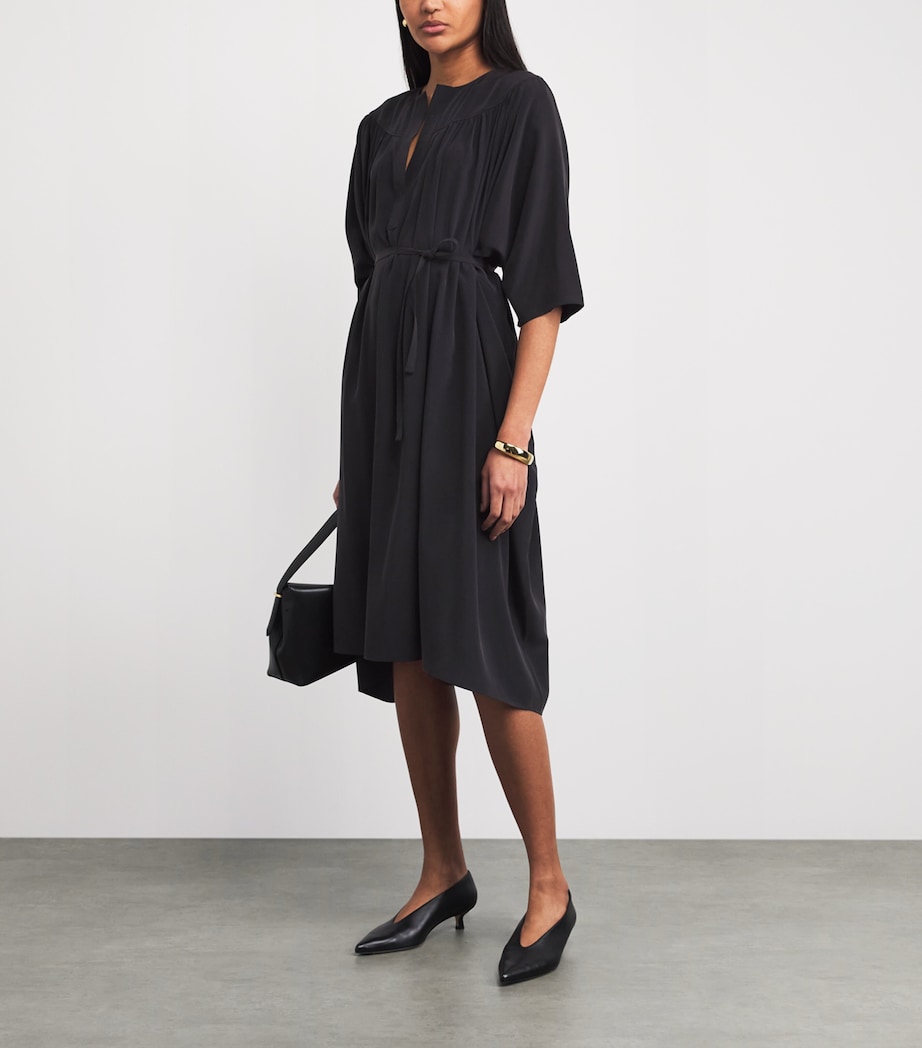 Yves Salomon Womens Silk Crepe Midi Dress Image 2