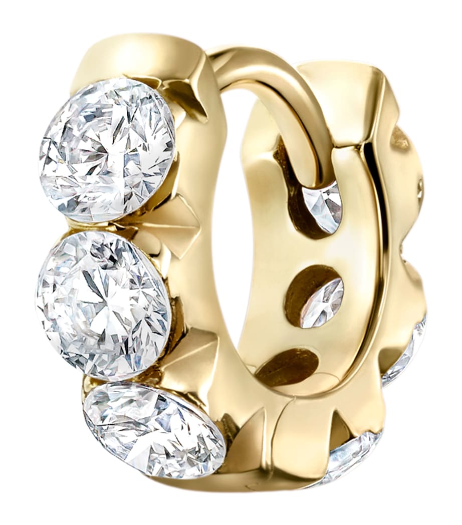 Diamond Eternity Single Hoop Earring (5mm) YELLOW GOLD Image 1