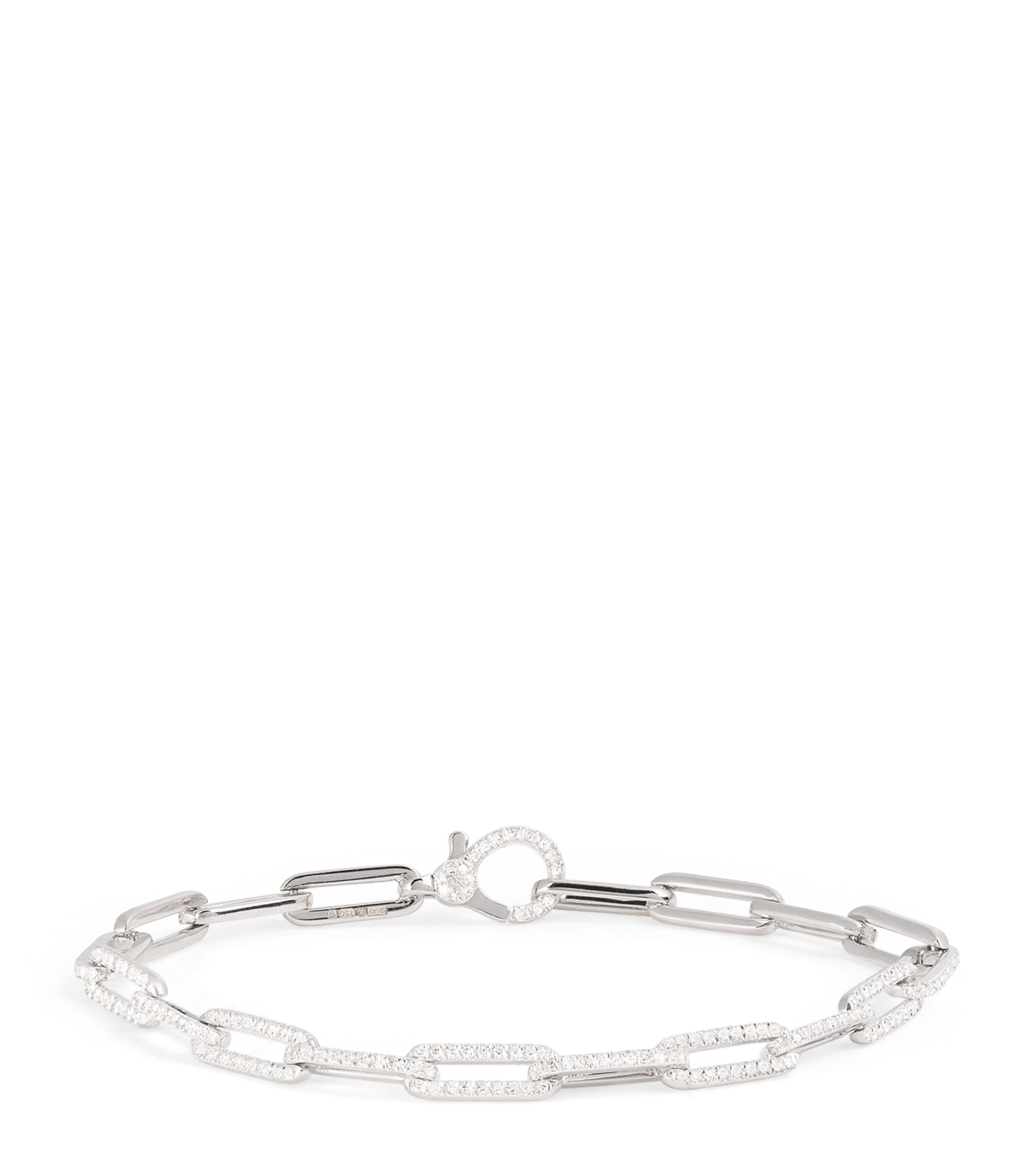 White Gold and Diamond Pavé Link Bracelet WHITE GOLD Image 1