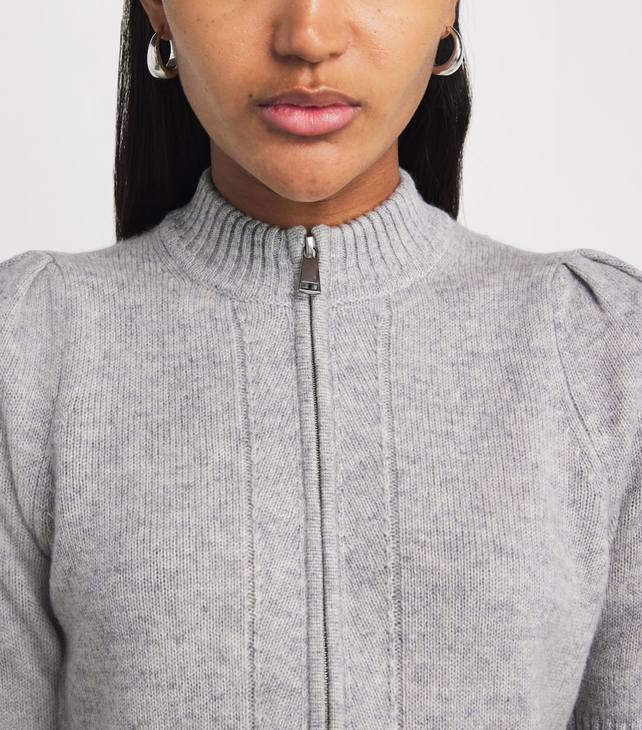 Cashmere Half-Zip Knitted T-Shirt SILVER GREY M LANGE Image 6