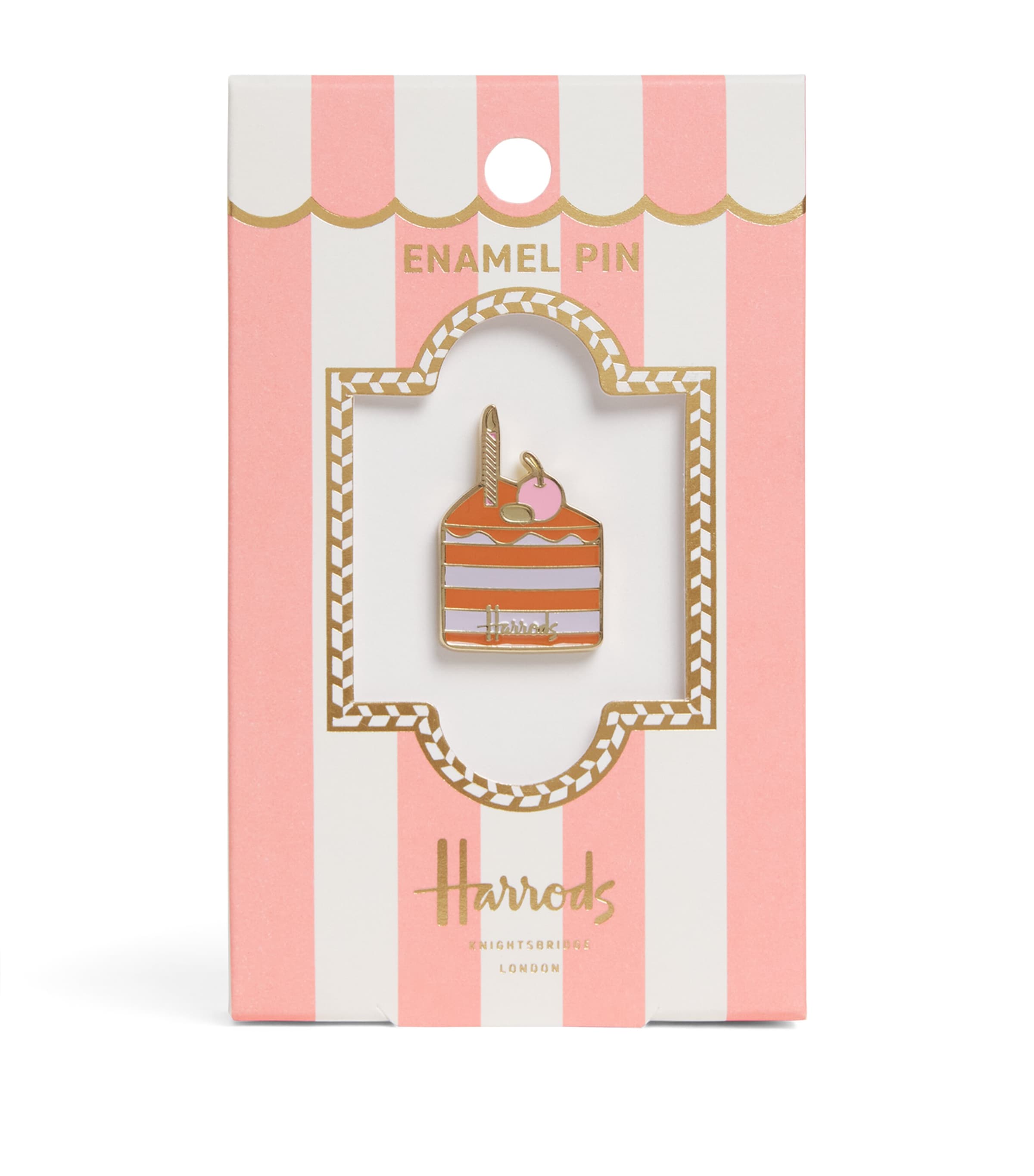 Enamel Cake Pin Badge GOLD Image 1