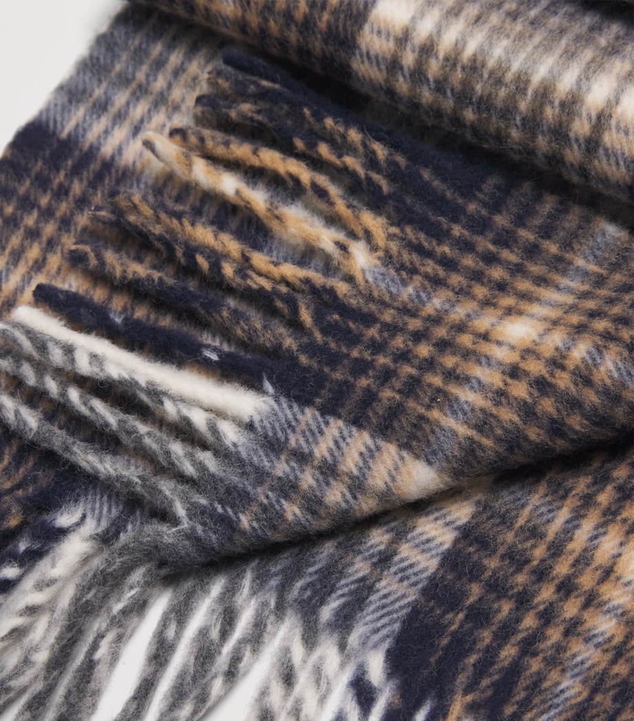 Check Hampton Scarf NAVY / OATMEAL Image 4