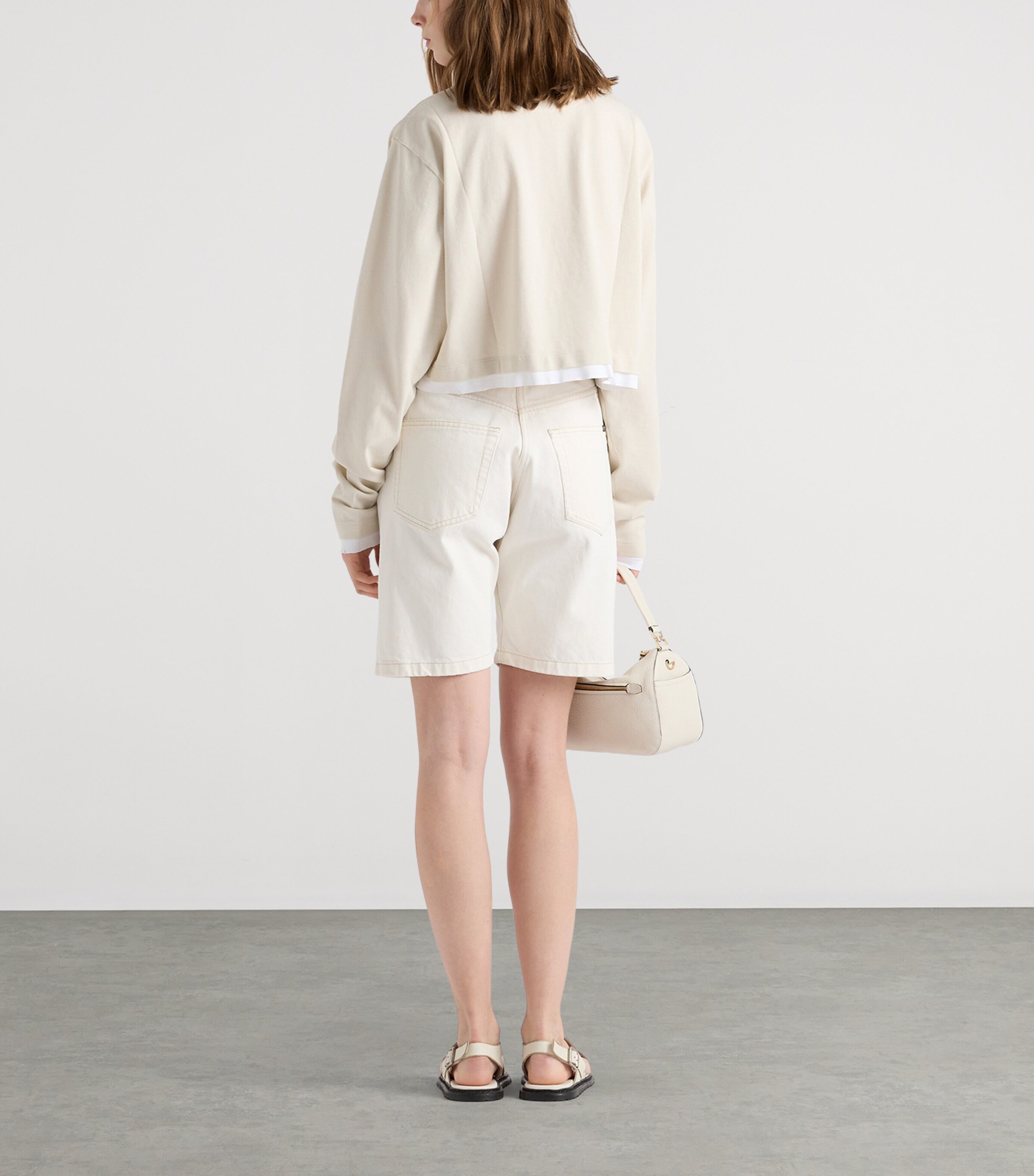 Prada Womens Old Denim Shorts White Image 5
