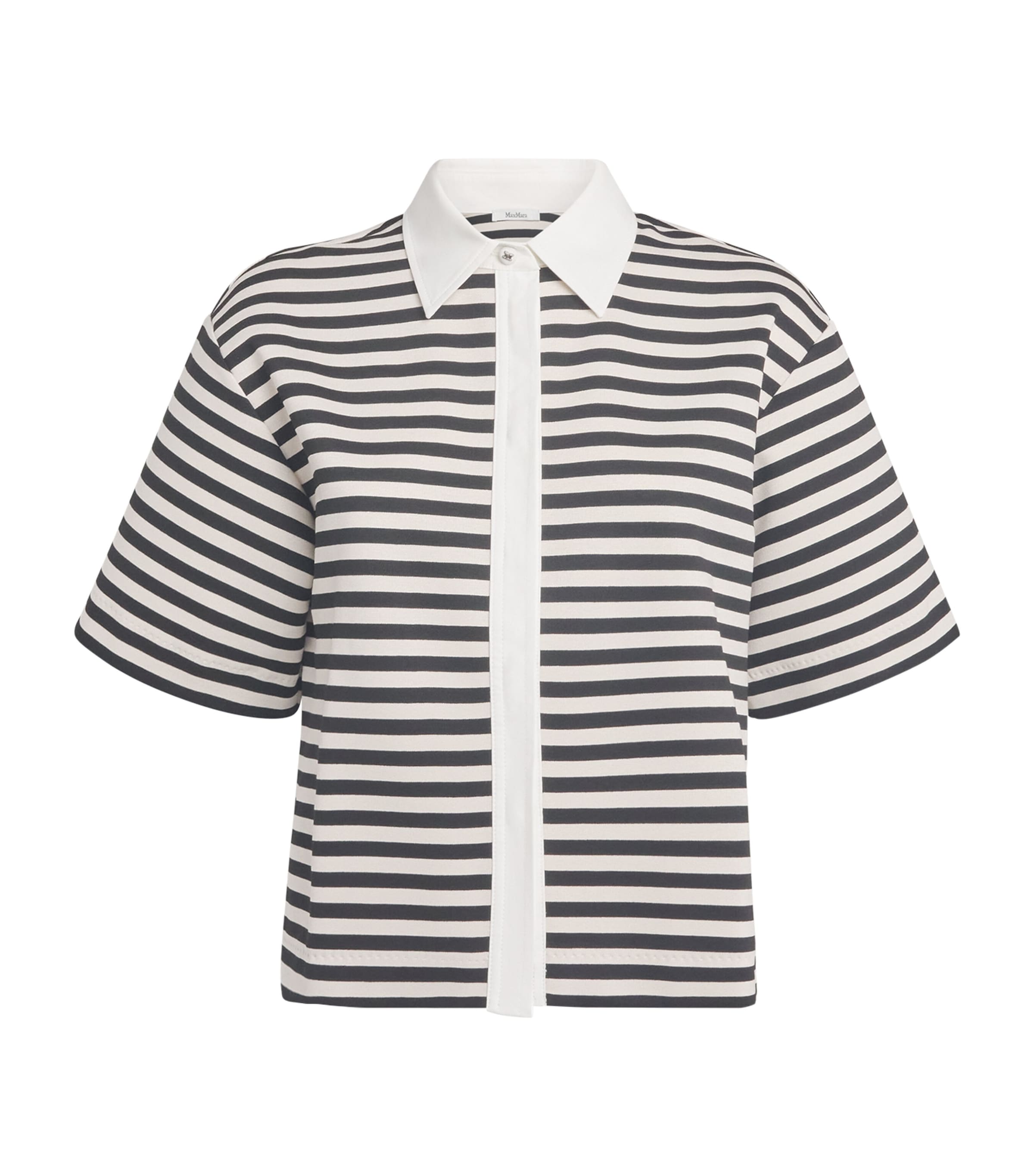 MAXMARA ウィルソン ビスコース ジャージー シャツ WILSON ウィルソン] ビスコース ジャージー シャツ, white black
