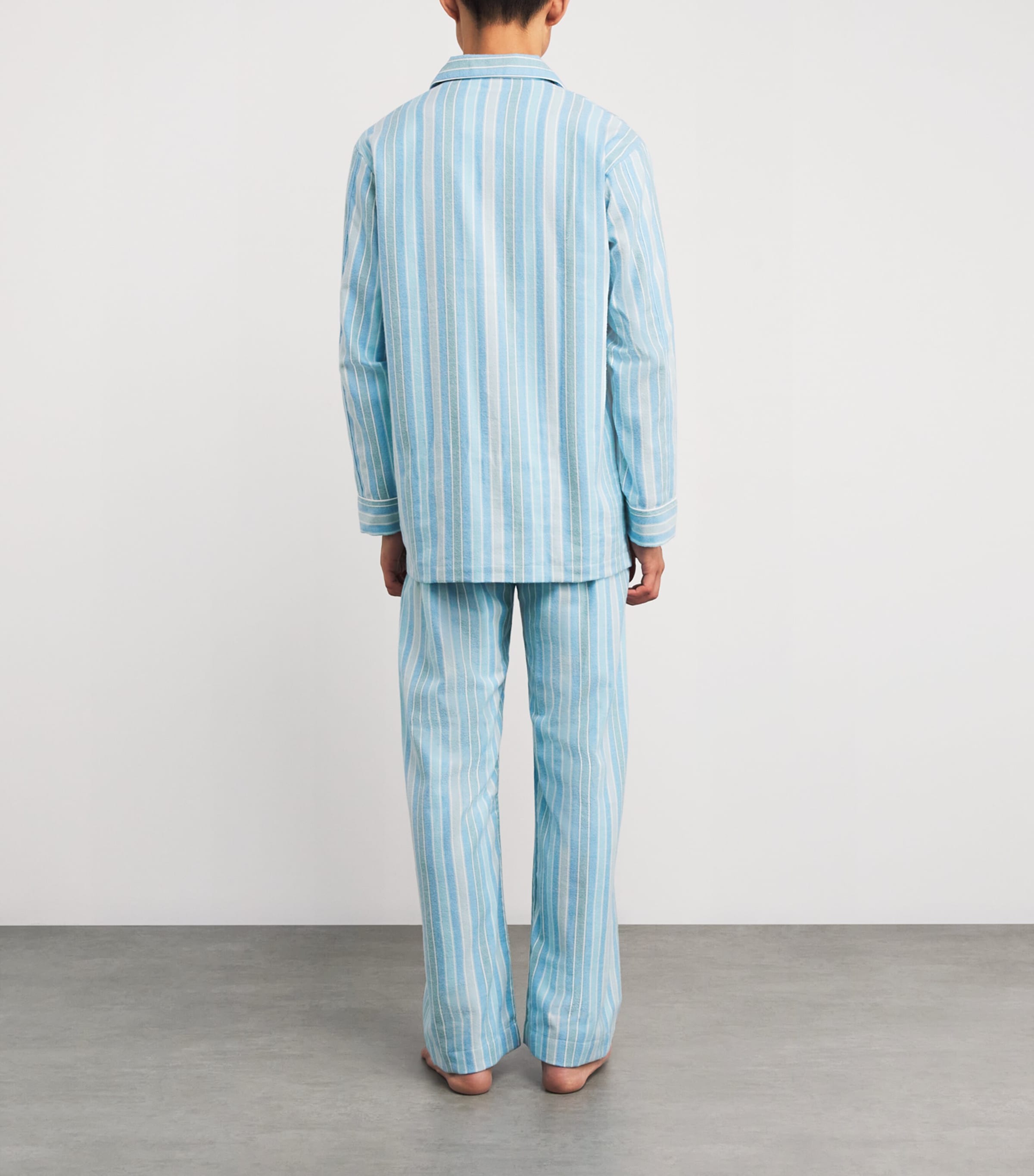 Derek Rose Mens Cotton Kelburn Pyjama Set Blue Image 3