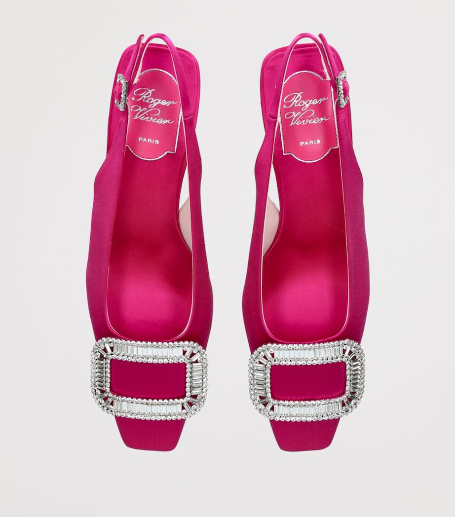 Roger Vivier Satin Pilgrim Slingback Pumps 45 Pink Image 4