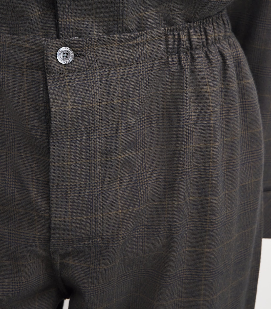 Cotton-Wool Check Cozy Flannel Pyjama Set 791 OLIVE CHECK Image 6