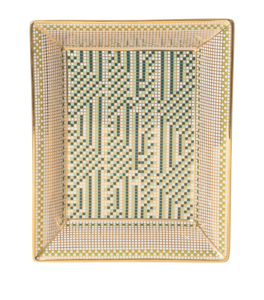 Porcelain Augusta Valet Tray (20cm x 16cm) OR ET VERT Image 1