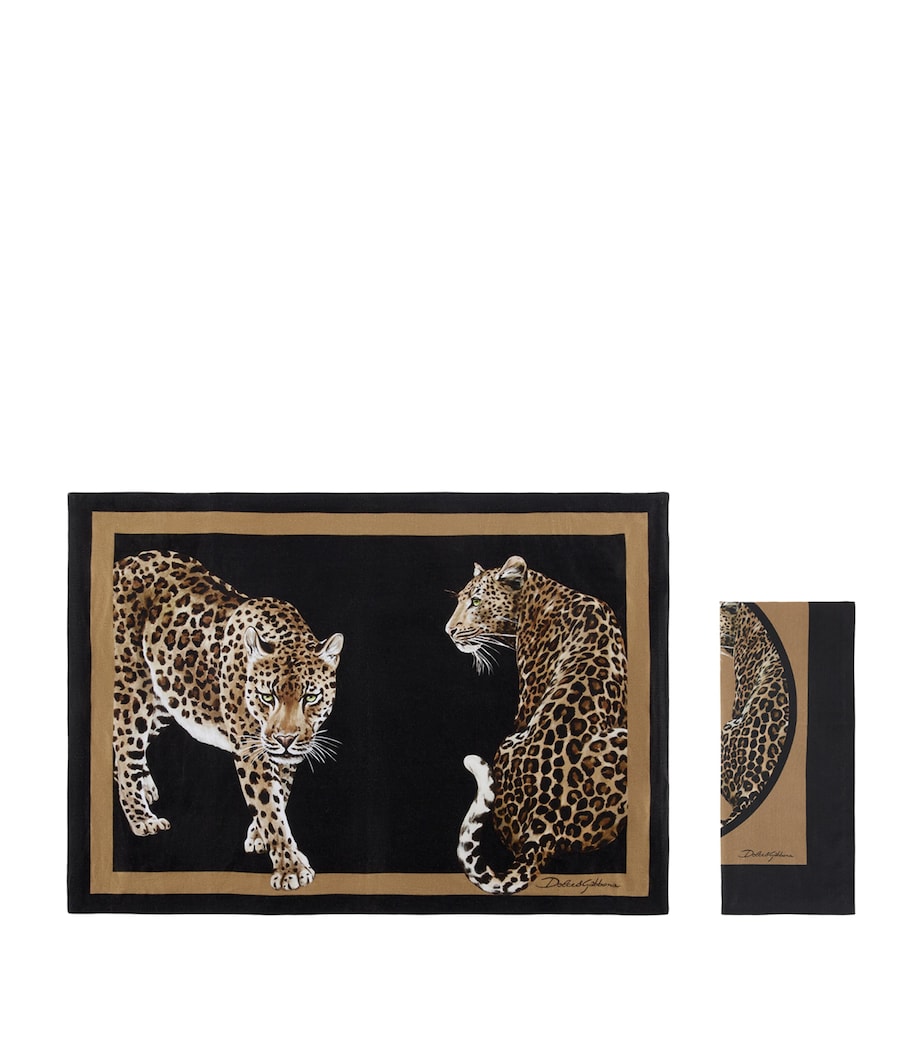 Linen Leopardo Placemat and Napkin Set UL029 2 LEOPARDI F D Image 1
