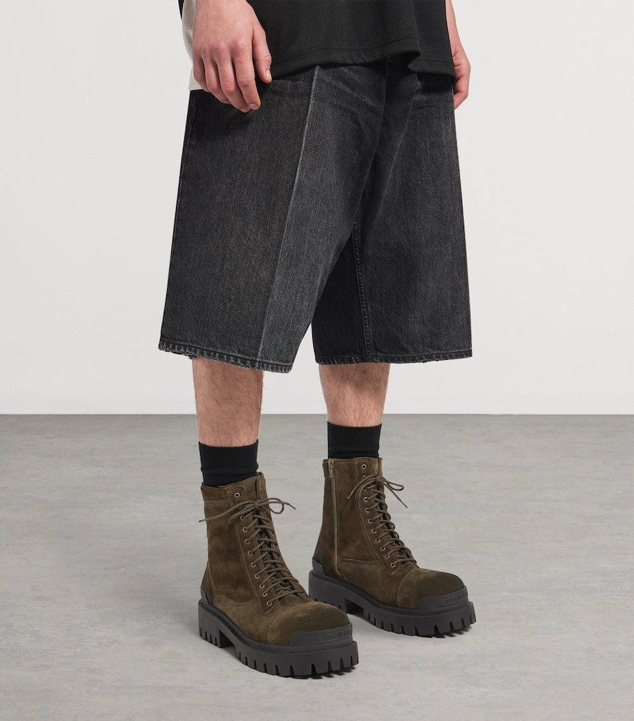 Balenciaga Suede Combat Strike Boots Image 2