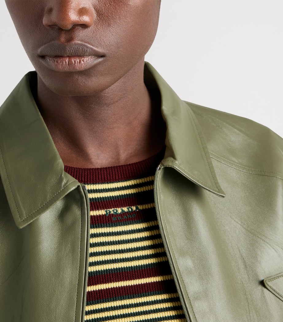 Prada Womens Short-Sleeve Stripe Sweater Image 4