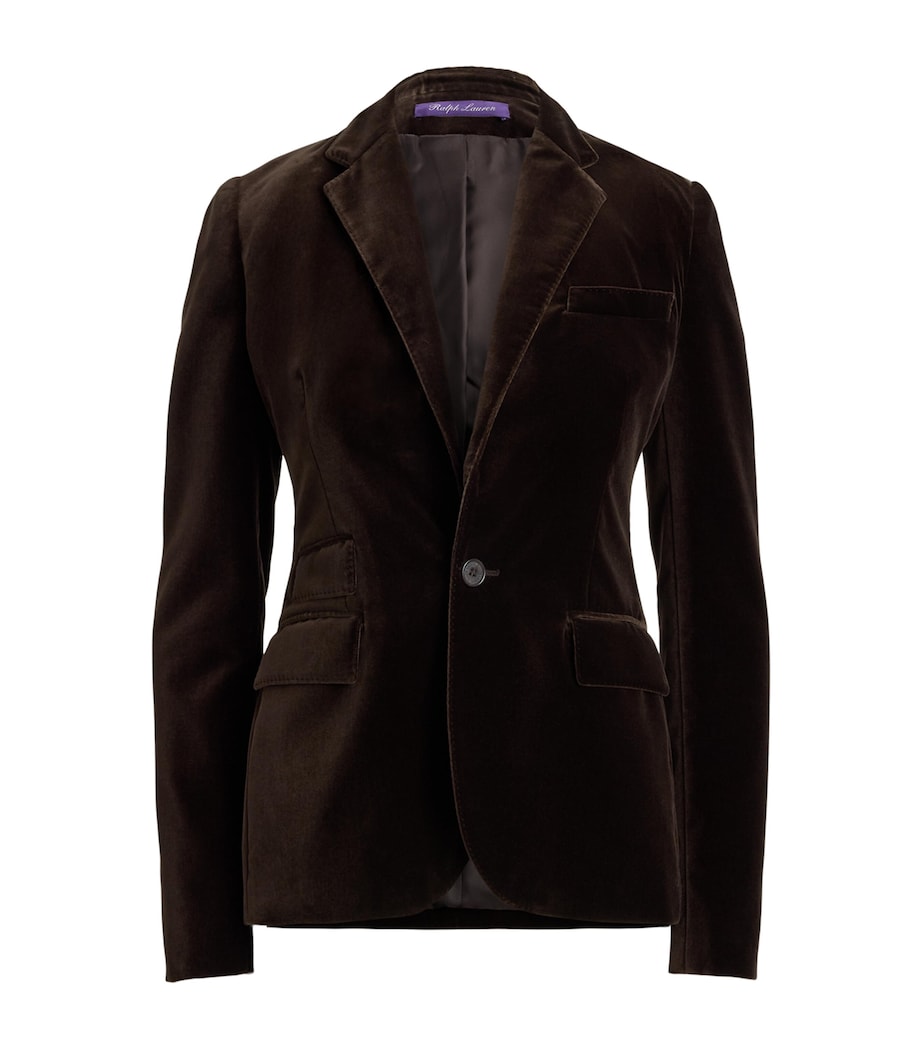Cotton-Blend Velvet Parker Blazer DARK BROWN Image 1