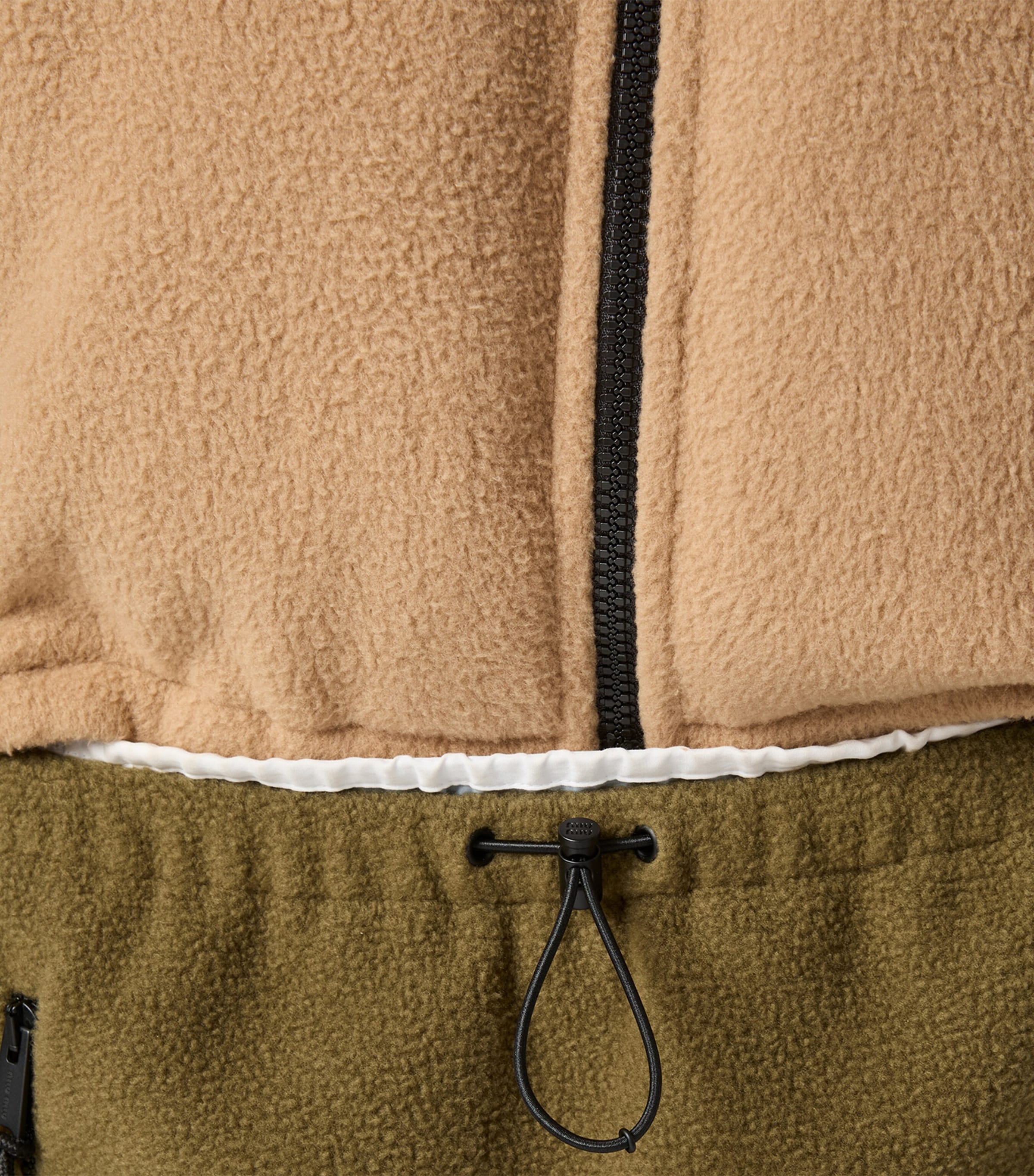 Miu Miu Womens Teddy Funnel-Neck Puffer Jacket Brown Image 4