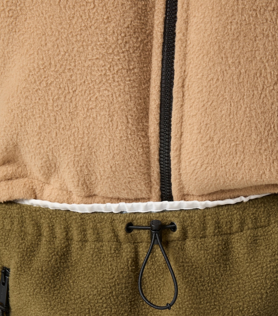 Miu Miu Womens Teddy Funnel-Neck Puffer Jacket Brown Image 4