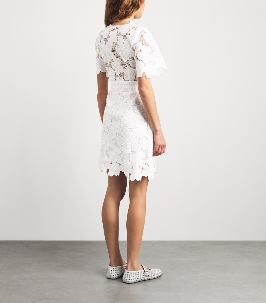 Sandro Paris Womens Guipure Lace Mini Dress White Image 4
