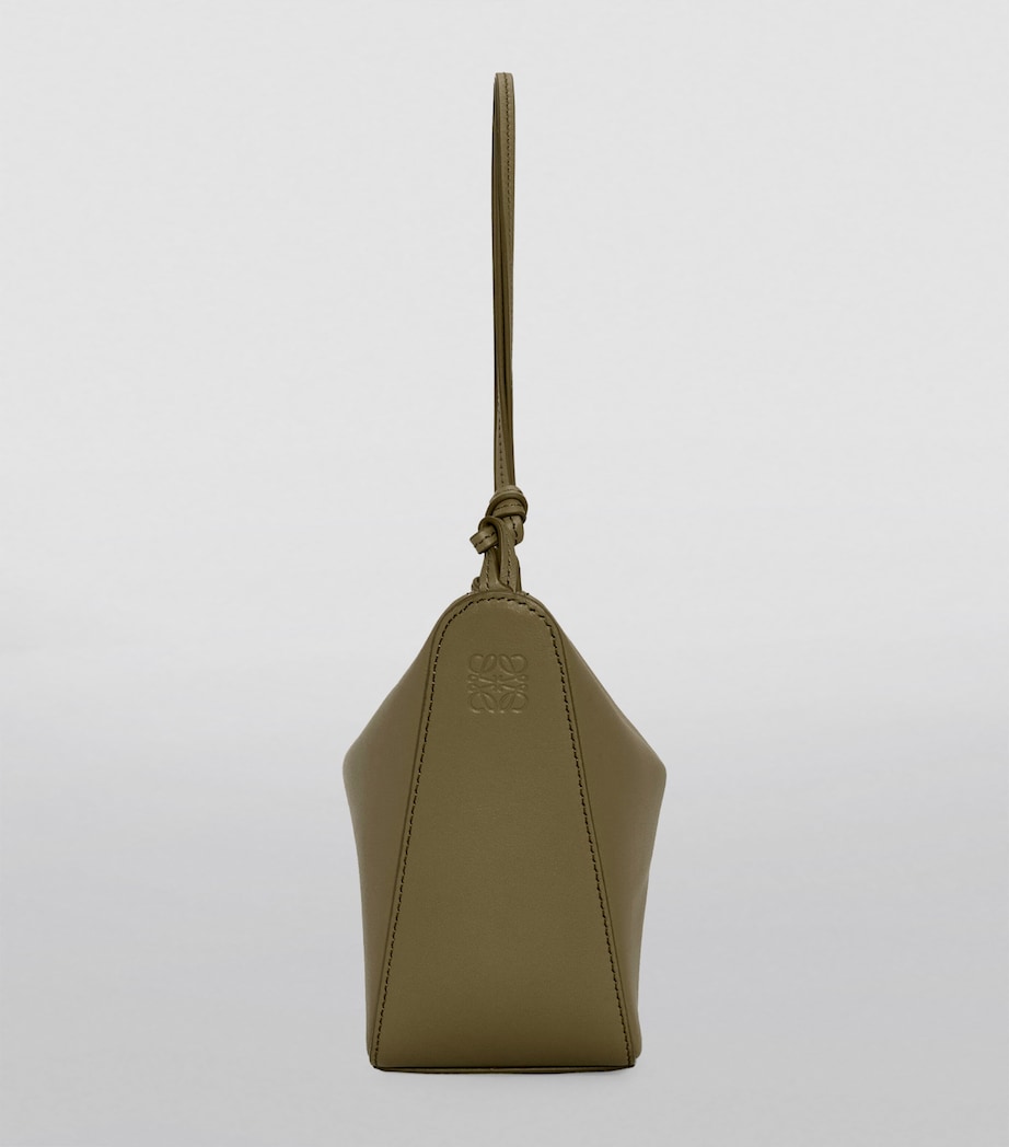 Mini Leather Hammock Hobo Bag DARK KHAKI GREEN Image 12