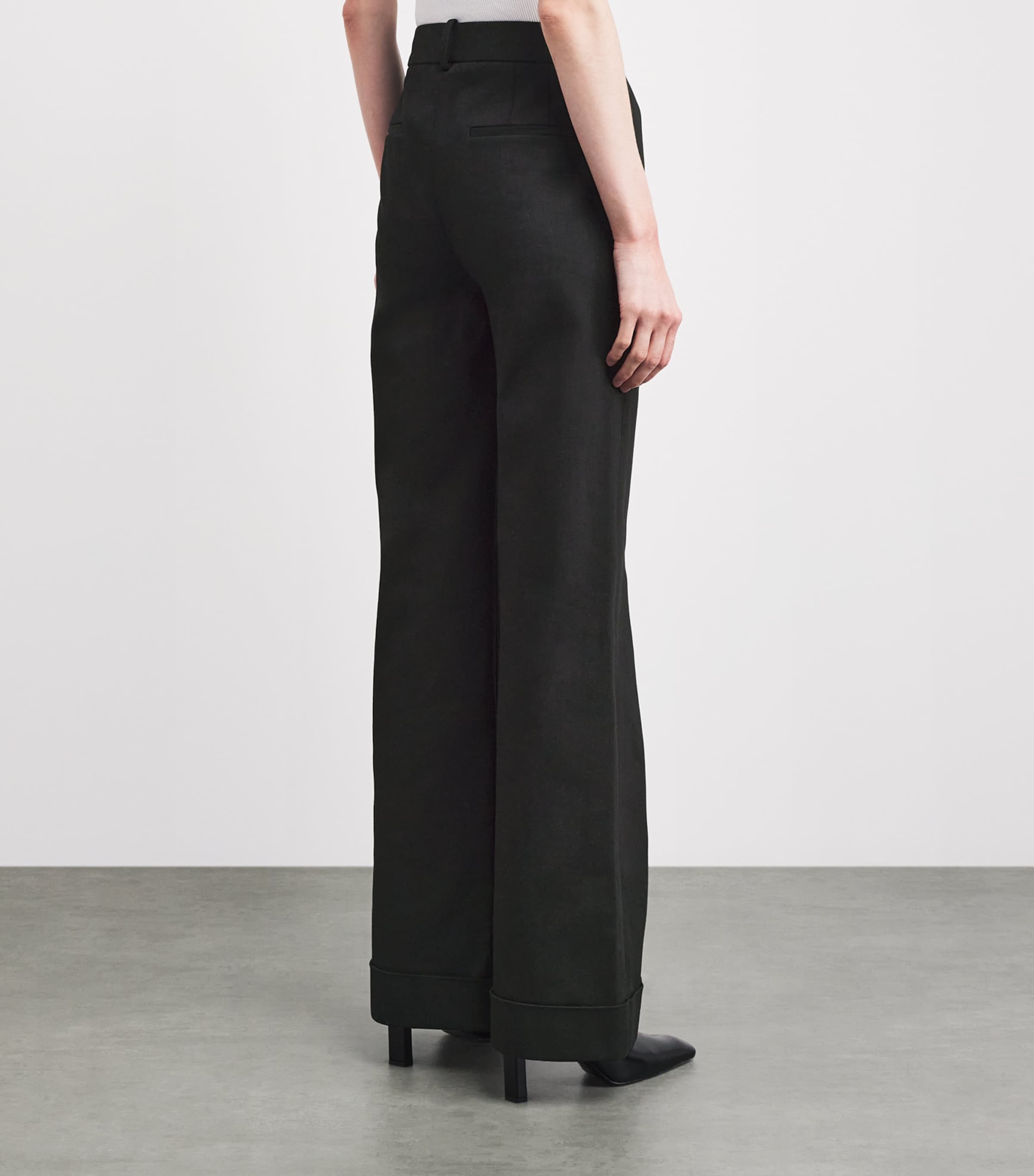 Adam Lippes Womens Denim Deeda Tailored Trousers Black Image 5