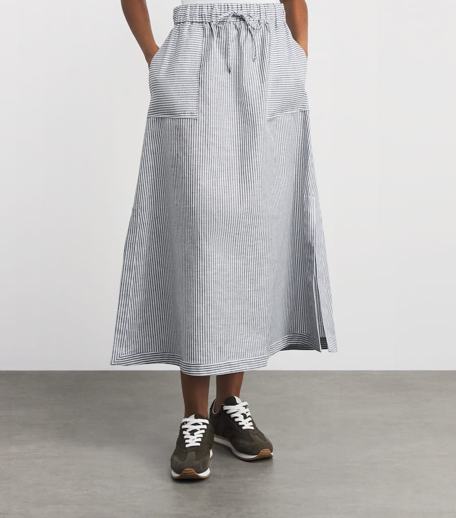 Striped Maxi Skirt 002 SKY BLUE Image 4